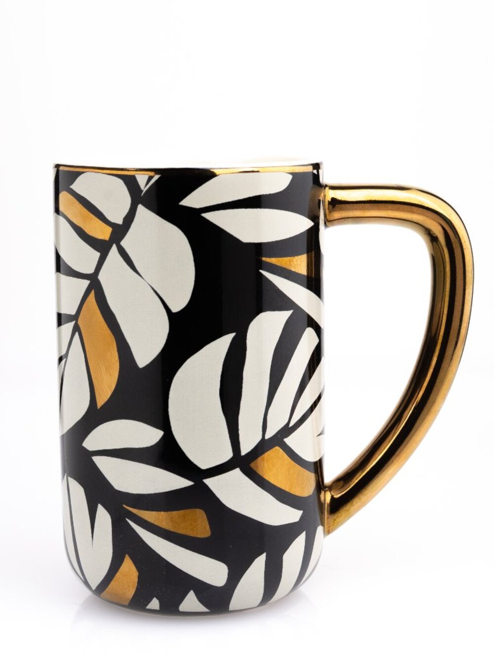 Tabitha Brown Target Gold & Black Monstera Palm Leaf Ceramic Mug 2022